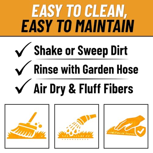 Ottomanson Artificial Grass Turf 2'7" x 40' Indoor Outdoor Faux Grass Rug with Drainage Holes, Customizable with Extra Long Size Options, Perfect for Patio Lawn Balcony Weddings Photoshoot Backdrop - size: 40-ft