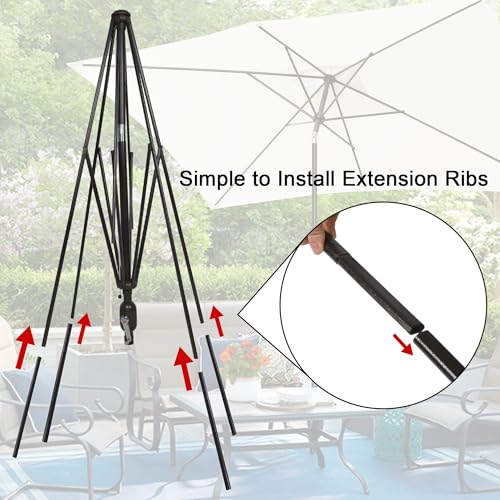 Blissun Rectangular Patio Umbrella, Table Market Umbrella with Tilt and Crank, Outdoor Umbrella for Garden, Deck, Backyard, Pool and Beach - color: Ivory, size: 6.5 x 10 FT
