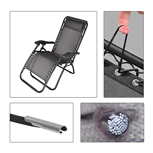 Replacement Cord for Zero Gravity Chair, 4 Pack Universal Replacement Elastic Cords Repair Tool Kit for Sun Lounger, Garden Chairs, Outdoor Recliners, Anti Gravity Chair, Bungee Chairs