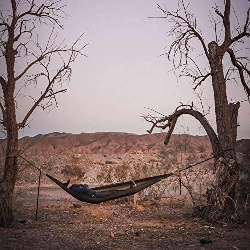 Onewind Camping Hammock, Ultralight Portable Hammock with Adjustable Ridgeline, Outdoor Hammock 20D Ripstop Nylon with 2 * 12Ft Tree Strap, Ideal for Camping, Hiking, Backpacking - color: Od Green-single Layer, size: 11' * 55"