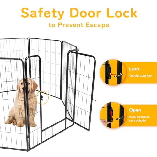 Confote Rollick Dog Playpen for Yard, RV Camping, 40 inch 8 Panels for Puppy and Small Dogs, Dog Pen Pet Dog Fence Outdoor Exercise Pen with Doors, Black - style: 8 Panels-40 inch