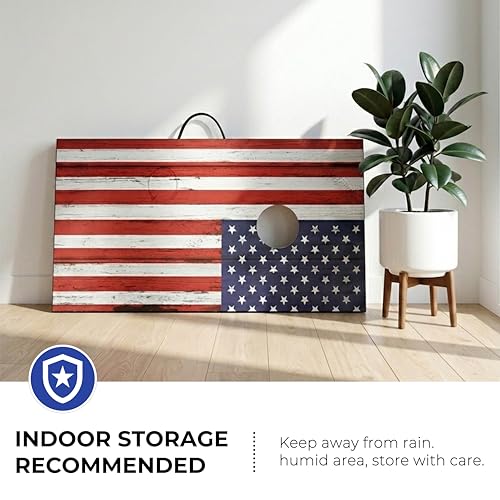 Cornhole Board Set Cornhole Games for Adults Portable Choose Regulation or Tailgate Size - style: 4' x 2' Flag