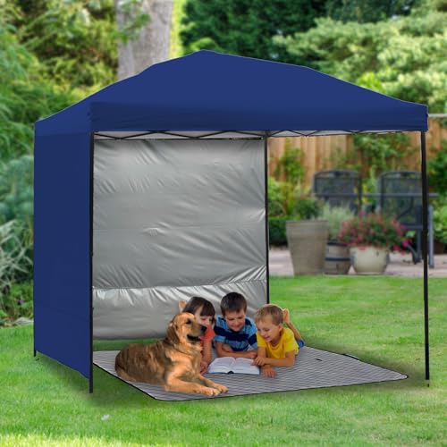Canopy Sunwall Sidewall Gazebos Tent Waterproof for 10x10ft Pop up Canopy Straight Leg Gazebos Outdoor Instant Canopies 1 Pcs Navy Blue Canopy Sidewall Only - color: Navy Blue, size: 10x10(1pcs)
