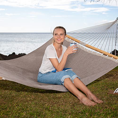 SUNCREAT Hammocks Outdoor Hammock with Spreader Bar, Poolside Portable Hammock for Outside, Coffee - color: Brown, size: 78.7 x 55.1 in, Hammock Only