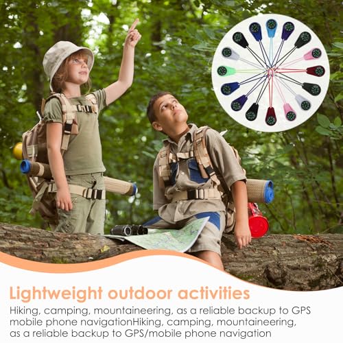 20 Pack Mini Compass for Kids Bulk, Compact Navigation Tools for Classroom Learning, Outdoor Adventures, Hiking, Scout Activities and Survival Kits