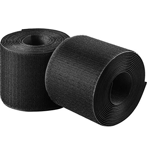 WILLBOND 2 Pack 10 ft x 3 Inch Cable Floor Strip Cable Cover Cords Carpet Protector Management Hook and Loop Tape for Wires on Floor Cords and Prevent a Trip Hazard (Black) - color: Black, size: 20 Feet