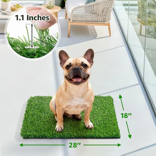 Artificial Turf Grass Outdoor: Grass Pad for Dogs Indoor Potty Training, Replacement Turf Rug for Patio Balcony Lawn Apartment Decoration, Easy to Clean with Drainage Holes(18x28 inch) - size: 18x28 inch
