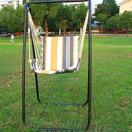 Hammock Chair Stand,Heavy-Duty Steel Hammock Stand,300LBS Multi-Use Swing Stand for Outdoor Indoor，Hammock Chair not Include, Black (Fast Delivery from USA)