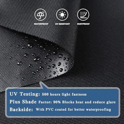 20 Mil Black Waterproof Tarp 6.5×7ft Heavy Duty Canvas Cover for Outdoor All Weather Oxford Tarpaulin for Truk Bed Roof, Boats, Pool, Woodpile, Robust, Rip & Tear Proof - size: 6.5x7ft