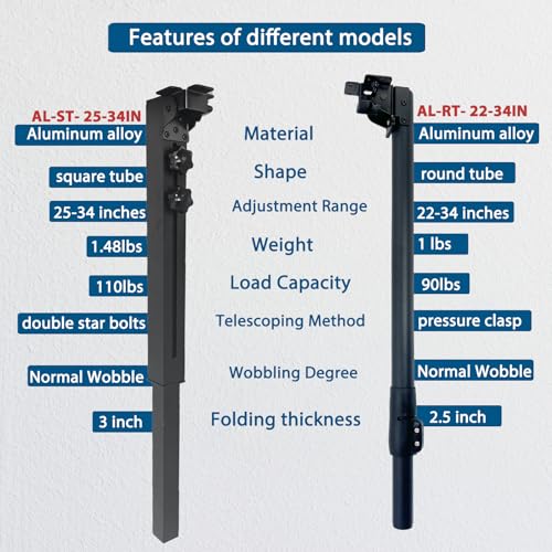 Benbuoo Foldable Aluminum Alloy Table Legs, 25-34" Adjustable Height, DIY Furniture for Saw Workbench RV Camping, Outdoor Desks, 2-Pack - size: AL-ST- 25-34IN-PK2