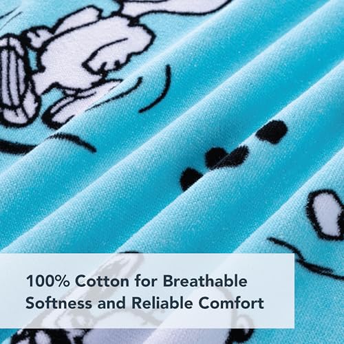 Berkshire Peanuts® Snoopy Beach Towel — 100% Cotton Pool & Beach Towel, Absorbent, Quick-Drying & Sand-Free, 36'' × 72'', Poses and Paws - color: Poses and Paws
