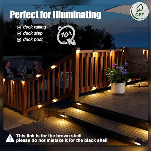 SOLPEX Solar Deck Lights Outdoor 16 Pack, Solar Step Lights Waterproof Led Solar lights for Outdoor Stairs, Step , Fence, Yard, Patio, and Pathway(Warm White) - color: Warm White, size: 16