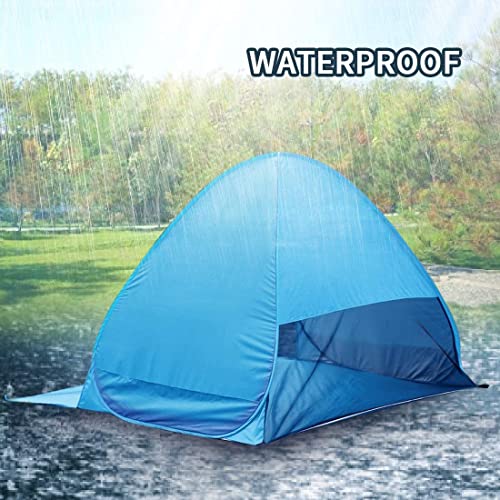 Pop Up Beach Tent –for 2-3 Person UPF 50+ UV Sun Protection Beach Shade Tent Pop Up Sun Shelter with Carry Bag and Stakes for Beach, Park, Camping (Large) - size: Large
