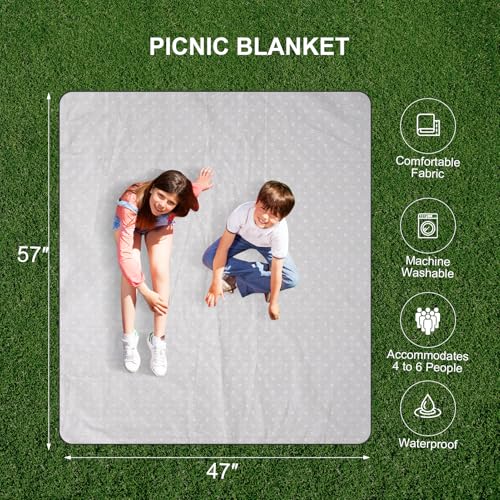 Picnic Basket Set for 2 - Wicker Insulated Picnic Basket with Waterproof Blanket, Folding Wine Picnic Table & Cutlery Kits, Picnic Baskets Kit for Camping, Outdoor, Valentine (White Flower) - color: Whiteflower, size: 2-person Set