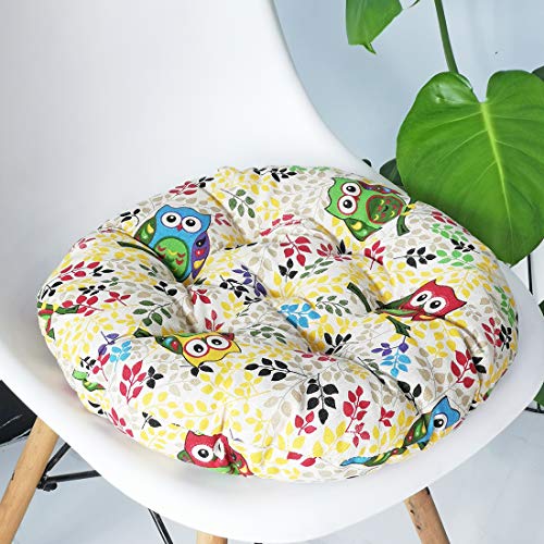 vctops Bohemian Soft Round Chair Pad Garden Patio Home Kitchen Office Seat Cushion Owl Diameter 16" - color: Owl, style: Diameter 16 Inch