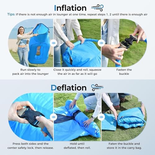 Compact Pump-Free Inflatable Lounger, Outdoor Inflatable Sofa, Waterproof, Air Leakage-Proof Design, Single Portable Air Cushion - color: Brown1