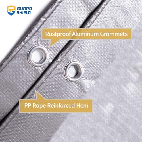 GUARD SHIELD Tarp 16x20 Feet Waterproof Grey/Silver Tarps 8Mil Multi Purpose UV Resistant Cover for Outdoor,Camping,Tent,Boats - color: Gray/Silver, size: 16x20 Feet