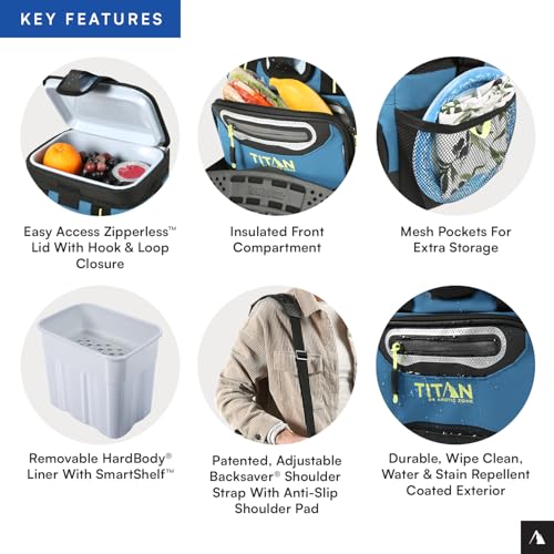 Titan by Arctic Zone Deep Freeze Cooler - Zipperless Hardbody Cooler - Deep Freeze Insulation, HardBody Liner, and SmartShelf - color: Marine Blue, size: 9 Can