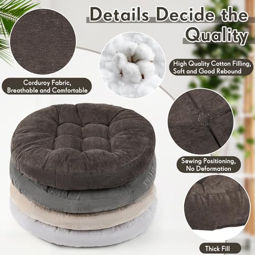 Jerify Floor Pillow Cushions Large Round Square Large Meditation Floor Pillow for Classroom Adult Meditation Picnic Party Seating Learning Daycare School(Round,Graded Grey,4 Pcs) - color: Graded Gray, size: Round