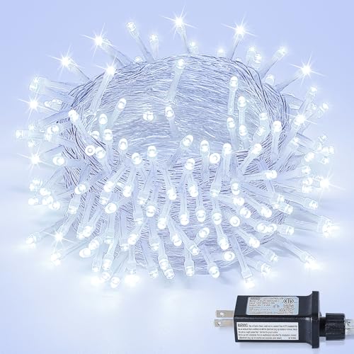 String Lights Indoor Bedroom, 98FT 200 LED Fairy String Lights Outdoor Waterproof, 8 Modes Memory Twinkle Christmas Light Plug in for Classroom Dorm Patio Tree Garden Decor (Cool White) - color: Cool White, size: 200LED