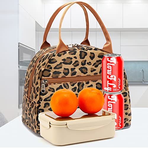 FlowFly Leopard Insulated Lunch Cooler Bag - Tote Organizer for Women/Men, Leopard - color: Leopard