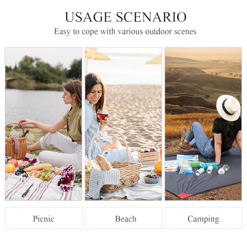 LumiSyne Mini Pocket Picnic Blanket with 4 Fixed Stakes Foldable Portable Picnic Mat Rug Lightweight Waterproof Beach Blanket Multifunctional Thin Ground Sheet for Camping Hiking Travel - color: Red, size: 200 x 210 cm