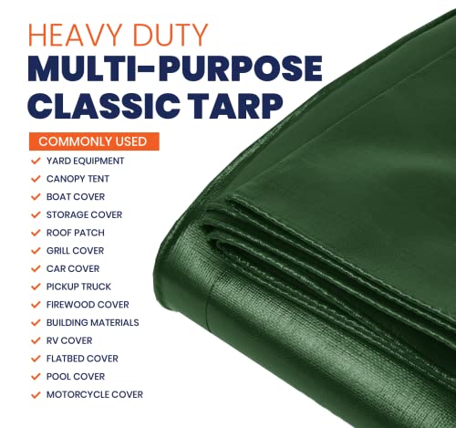 Heavy Duty 7 Mil Tarp Cover, Waterproof, UV Resistant, Rip and Tear Proof, Poly Tarpaulin with Reinforced Edges for Roof, Camping, Patio, Pool Cover, Boat (Green/Black 16′ X 20′) - color: Green/Black-7 Mil, size: 16′ X 20′