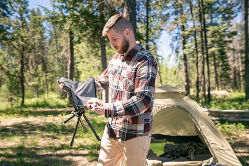 Stansport Apex Fold-Up Stool (G-140) - Black/Grey, Portable and Lightweight Stool for Camping, Fishing, Hiking, Backpacking and More - 300 lbs weight capacity