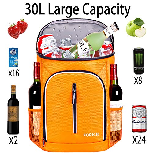 FORICH Soft Cooler Backpack Insulated Waterproof Backpack Cooler Bag Leak Proof Portable Small Cooler Backpacks to Work Lunch Travel Beach Camping Hiking Picnic Fishing Beer for Men Women - color: Orange