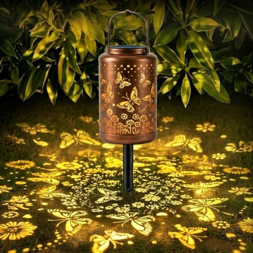 Butterfly Solar Lanterns Outdoor Waterproof with Ground Stake - Unique Gifts for Women Mom, Mothers Day Gifts - Birthday for Women,House Warming Gift New Home- for Garden Patio Yard Porch Lawn - color: Butterfly