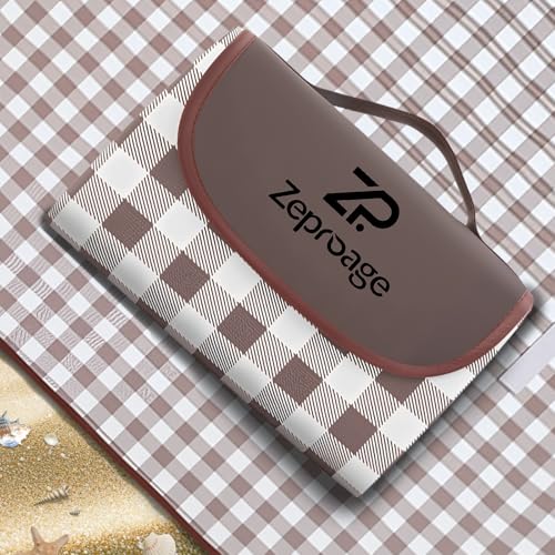 Waterproof Picnic Blankets, 60" x 80" Picnic Mat Outdoor Portable Travel Camping Coffee - color: Coffee, size: 5' x 6'8" (Rectangular)