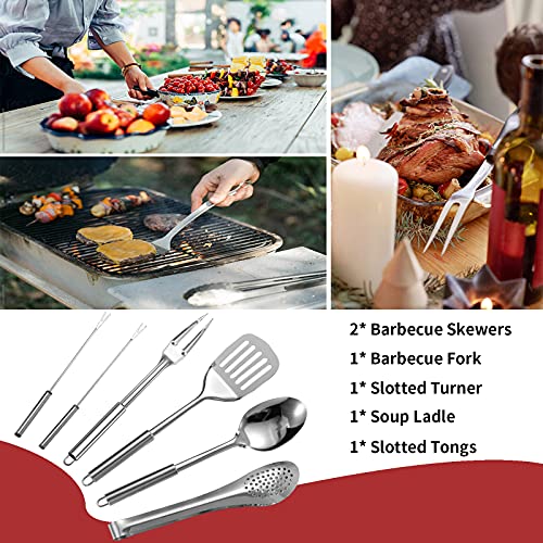 Portable Camping Kitchen Utensil Set-27 Piece Cookware Kit, Stainless Steel Outdoor Cooking and Grilling Utensil Organizer Travel Set Perfect for Travel, Picnics, RVs, Camping, BBQs, Parties and More - color: black