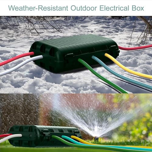 Outdoor Waterproof Electrical Box, 2 Pack Large Extension Cord Cover Protector Plug Connection Cable Safety Box IP54 Water-Resistant for Power Strip, Holiday Light and Decorations, Green - color: 2 Pack Green