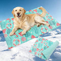 PUPTECK Dog Cooling Mat, Reversible Cooling & Warm Pet Cooling Mat, 48"x28" Thick Soft Dog Cool Bed for Hot Summer, Rapid Cooling Washable Kennel Crate Pet Bed, Lake Blue Hawaii - color: Lake Blue, size: L (48"x28")