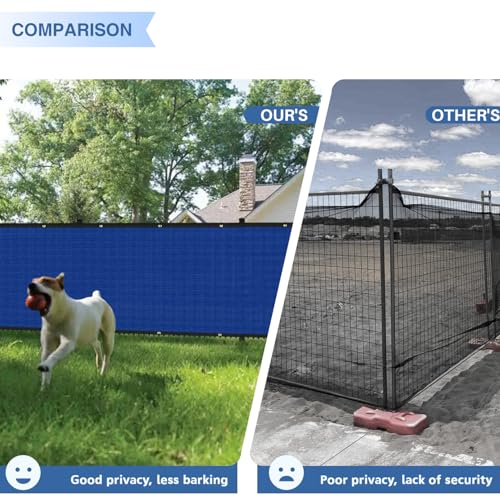 E&K Sunrise 6' x 12' Privacy Fence Screen with Grommets, Outdoor Windscreen Fence Covering Privacy Screen UV Blockage for Backyard Garden Patio, Zip Ties Included (Blue) - color: Blue, size: 0 6' x 12'