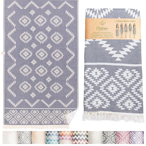 Premium Turkish Beach Towel – 100% Cotton, Quick Dry, Sand Free, Oversized Pool Towels 35”x 67” – Ideal for Travel, Pool, and Beach – Dark Blue - color: Vintage Dark Blue