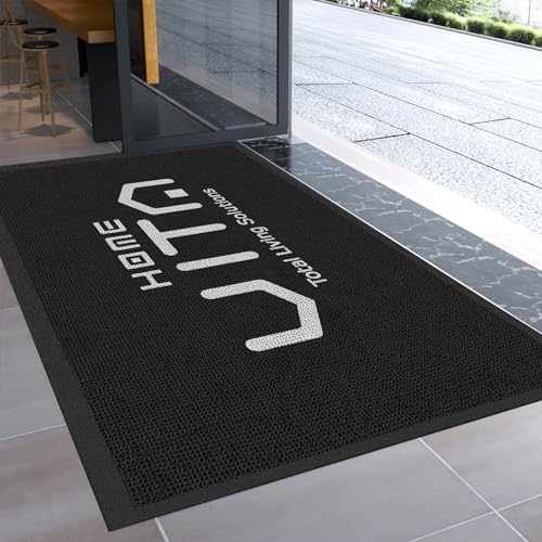 Custom Personalized Commercial Floor Mat with Any Logo Size Color Entryway Welcome Doormat Entrance Carpet for Business Home Indoor/Outdoor Non-Slip Durable Wear Resistance - color: Black, size: 1.9'x1.3'/60x40cm