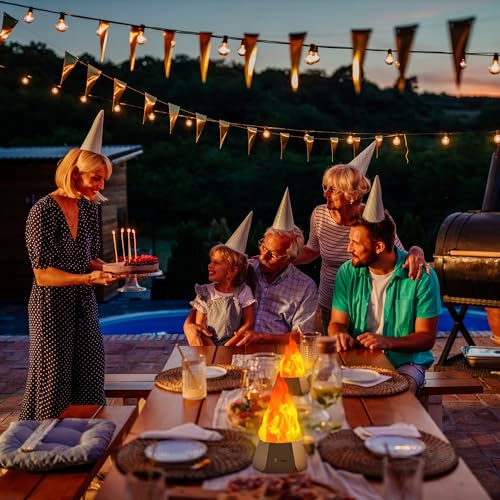 Ollcuz Fake Fire Lamp, USB Rechargeable Flameless Candles with Flickering Flame, 3-Mode LED Flame Light for Outdoor Camping Holiday Halloween Christmas Thanksgiving Table Yard Decorations - size: 1pc