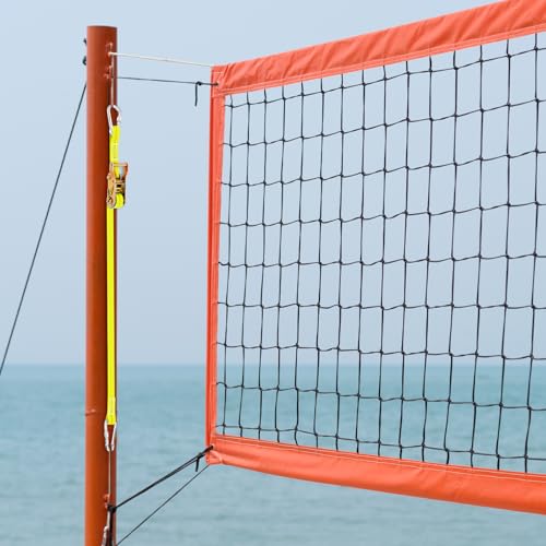 MiniInflat 2 Pcs Volleyball Net Tensioning Ratchet Strap, Heavy Duty Net Tensioning Lever Ratchet, Volleyball Poles Rope Tightener for Indoor & Outdoor Use - color: Yellow