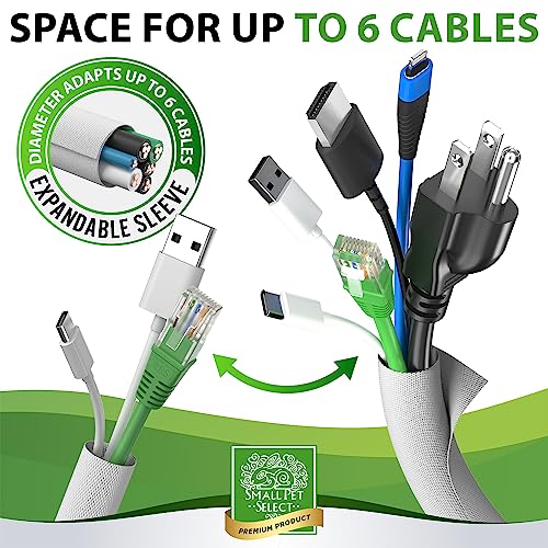Small Pet Select Heavy Duty Cord Cover - White, 10ft - Ultra Durable Electrical Cable and Wire Protector for Rabbits, Dogs, Cats and Other Pets - Cord Management and Animal Protection - color: White