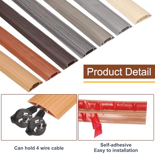 HARFINGTON 6ft Cord Cover Floor W0.6 x H0.33 Inner Channel PVC Hide Extension Cable Floor Wire Hider Wire Covers Protector for Prevent Cable Trips Cables Management, Dark Grey - color: Dark Grey, size: 6ft