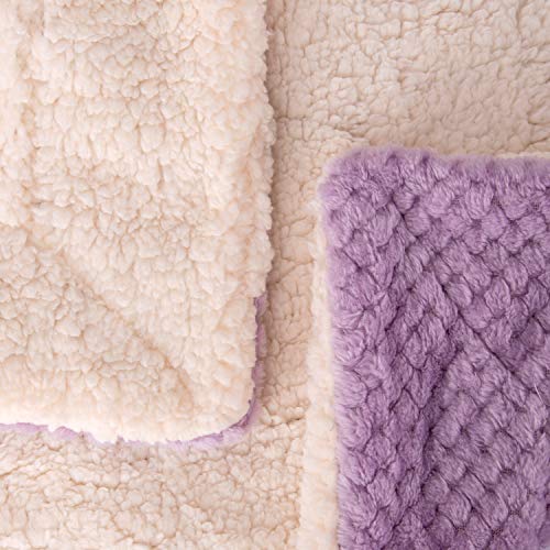 Fuzzy Dog Blanket or Cat Blanket or Pet Blanket, Warm and Soft, Plush Fleece Receiving Blankets for Dog Bed and Cat Bed, Couch, Sofa, Travel and Outdoor, Camping (Blanket (24" x 32"), DW-Lavender) - color: Dw-lavender, size: Blanket (24" x 32")