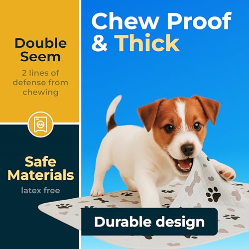 GREEN LIFESTYLE Washable Pee Pads for Dogs - Waterproof Reusable Puppy Pads with Anti-Slip Backing, Pet Training Pad for Puppy Playpen, Crate, Whelping Box, Potty Training (Pack of 2 - 48x48) - size: 48x48