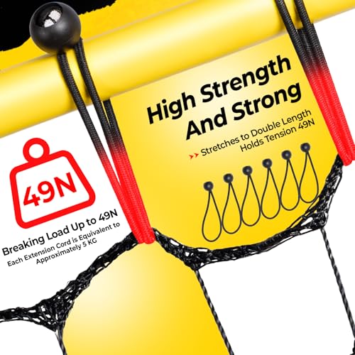 Happy Jump 7x4 FT Portable Volleyball Rebounder Net, 5 Adjustable Angles Bounce Back Trainer, Heavy-Duty Steel Frame & 45-Ply Net, Target Practice Training Equipment, Includes Volleyball