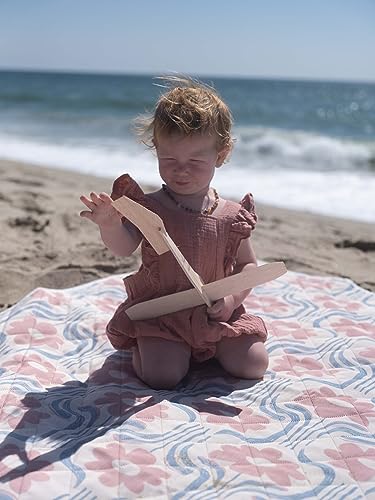 Shwally The Picnic Mat - Indoor/Outdoor Rug with Hand-Drawn Designs - Machine Washable, Water Resistant, Durable & Wipeable Material - Foldable & Easy to Carry - Large (Dakota Sky) - style: Dakota Sky