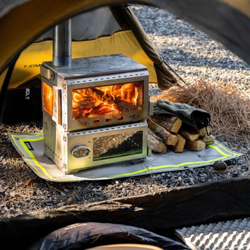 POMOLY Fire Pit Mat,Fireproof Mat Visible at Night-Great for Deck Fire Pit Base,Patio Fire Pits Pad for Outdoor Wood Burning, Wood Floor, Grass, Campsite, Lawn(31.5'' X20'') - size: Small