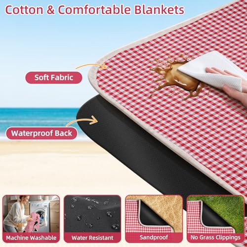 Family Picnic Basket for 4 with Table and Blanket Collapsible Cooler Bag Insulated Picnic Set for Beach Picnic Hamper Picnic Date Essentials for Outdoor Picnic Accessories