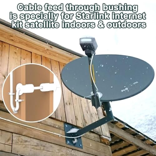4Pcs Cable Routing Kit for 1 Inch Wall Hole Rubber Ethernet Cable Wall Pass Through Grommet for Starlink Home and Outdoors Use White