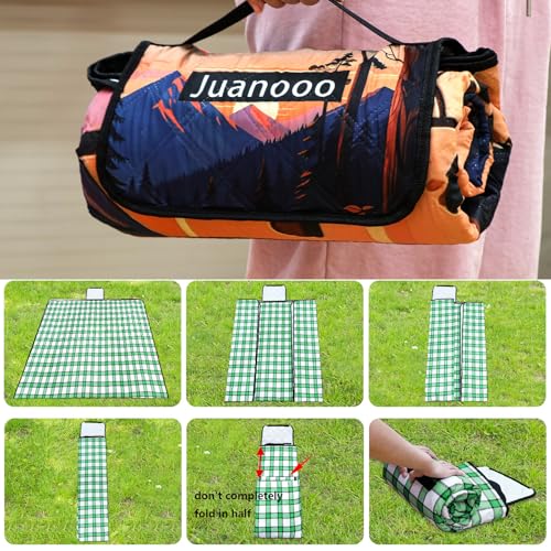 Large Cute Gingham Picnic Blanket Outdoor Waterproof Camping Picnic Mat Foldable Sand Proof Beach Blanket 77"X58" Portable Rug for Picnics Beach Lawn Grass Hiking Concerts Tent Play Mat, Red & White - color: Red & White Plaid
