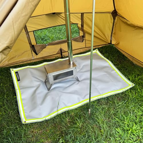 POMOLY Fire Pit Mat,Fireproof Mat Visible at Night-Great for Deck Fire Pit Base,Patio Fire Pits Pad for Outdoor Wood Burning, Wood Floor, Grass, Campsite, Lawn(31.5'' X20'') - size: Small